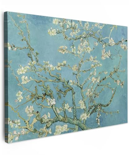 MuchoWow© Bilder 80x60 cm Wohnzimmer Deko Modern Wandbild Foto auf Leinwand Bild Schlafzimmer Room Decor Geschenke Gemälde - Van Gogh - Mandelblüte - Alte Meister - Kunst - Vintage