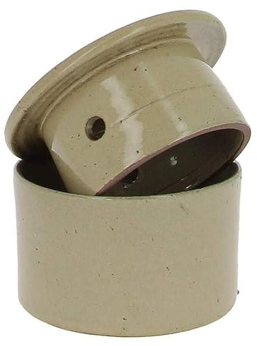 Beurrier à Eau Rond Beige en Grès de Noron - Poterie Turgis - 210g - Produits-Normandie