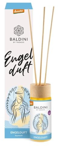 Baldini Engelduft Raumduftset Demeter 50 ml Naturraumduft mit Grapefruit Tonka und Limette 100 Prozent naturreine aetherische Oele inkl Bambusdiffusionsstaebchen