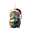 2023 Lustiger 2D-Acryl-Weihnachtsbaumschmuck Katze Acryl-Ornament Acryl-Doppeldruck Lustiger Weihnachtsanhänger Weihnachten Weißer Elefant Geschenk 2D-Spaß-Anhänger 1 Stück Kletterturm (B, One Size)