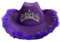 LUOFENG Hochzeit Party Cowboy Hut Erwachsene Frau LED Feder Lametta Krempe Hut Fedoras Filz Cowboy Hut mit Strass Krone Dekor