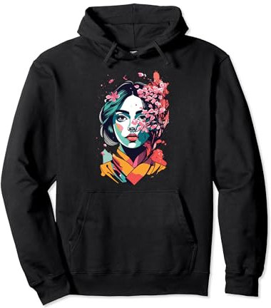 Schöne japanische Geisha Make-up Art Sakura Blossoms Kimono Pullover Hoodie
