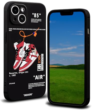 CHBSHENG Cool Design Phone Case for iPhone 14 Case for Boys Men Street Aesthetic Shockproof Basketball Sneaker Sports Designer Cases Compatible with iPhone 14 Black
