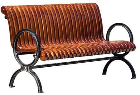 NRNQMTFZ Gartenbank,Aluminium-Parkbank mit Rückenlehne & Armlehnen,Wetterfeste Metallbank,Outdoor Sitzbank,für Garten,Balkon,Terrasse & Park