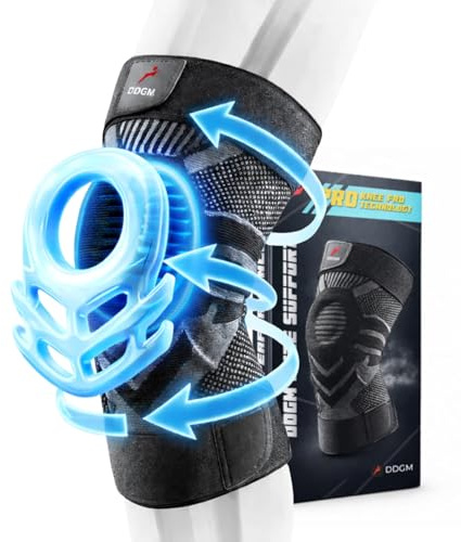 DDGM Ginocchiera Ortopedica Stabilizzante a Compressione Alta Qualità Tutore Ginocchio Con Gel Pad Rotuleo e Stecche Ginocchiera Sportiva per Artrosi e Menisco Fascia Elastica Ginocchio Size XS