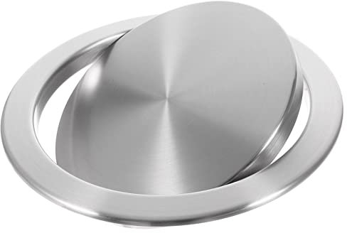 PRETYZOOM Couvercle De Poubelle Encastré Acier Inoxydable Avec Rabat Pour Cuisine Et Salle De Bain Design Discret Et Économiseur Espace