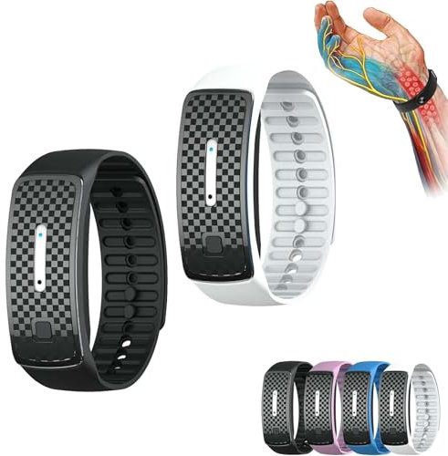 Ultraschallarmband - Ultraschall Armband zum Abnehmen Damen, Ultrasonic Bracelets, Fettverbrennende Ultraschall Armband, Ultraschall Korperform Armband für Damen Herren (Schwarz+Weiß)