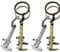 EIHI 4 Piezas Llavero Calibre, Mini Calibre, Llavero Herramientas, Mini Llavero Calibre, Llavero Instrumentos de Medición Plata y Bronce