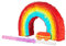 Fax Potato Rainbow Pinata, Pink Buster Stick and Blindfold Set (W53 x D9 x H36cm) Fill Your Own Kids Large Party Supplies Themed Birthday Fun Decoration Pinata for Kids Parties & Games