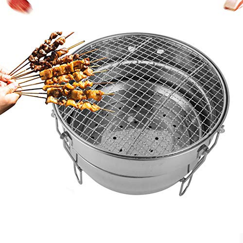 Barbacoa Portátil Cubo, Barbacoa de Carbón con Parrilla de 29 cm de Diámetro, para Barbacoas en El Jardín, Terrazas, Camping, en Festivales, Picnic O Fiestas