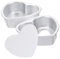 HOLIDYOYO 3 Juegos Molde De Torta Mini Sartén Moldes Para Pasteles De Aluminio Molde Para Hornear Profesional Moldes De Queso De Corazón Pastelitos Aleación De Aluminio Silver 2 Piezas * 3