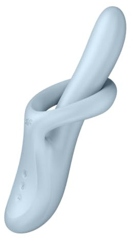 Satisfyer Heat Flex 4 | 23 cm | Rabbit-Vibrator | 2:1 Vibration & Rotation | Wärmefunktion | Wiederaufladbar | Wasserdicht (IPX7) | Hautfreundliches Silikon, Farbe:hellblau