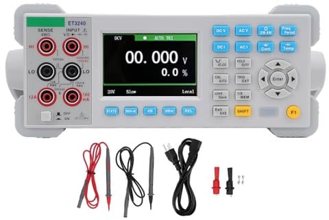 Desktop-Multimeter, Hochauflösende Anzeige, AC-DC-Widerstände, Kapazitätsmessung, 12 Einheiten (EU-Stecker 200V-240V)