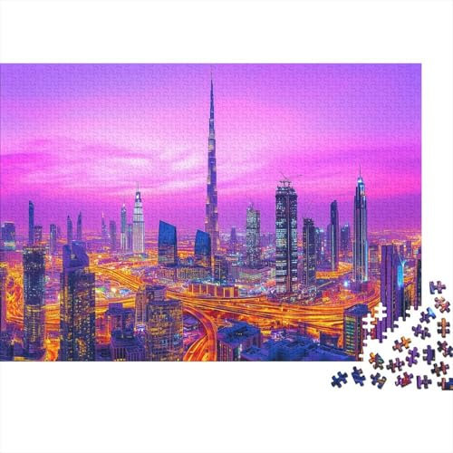Dubai Stadt Scenery Puzzle Erwachsene 1000 Teile Dubai Puzzle Geschicklichkeitsspiel Für Die Ganze Familie DIY Kreative Unterhaltung Schöne Geschenkidee Premium Quality 1000pcs (75x50cm)