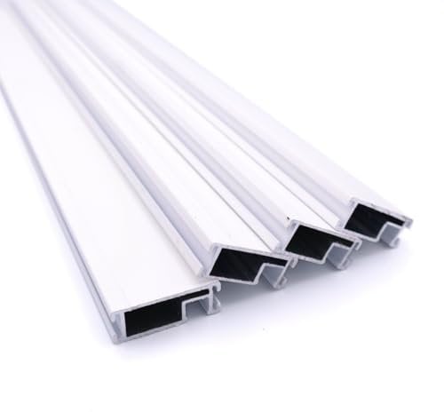 Juego de 4 perfiles de aluminio recortables para mosquitera, ventana, marco fijo, aluminio resistente, fácil de cortar (blanco, 1000 mm)