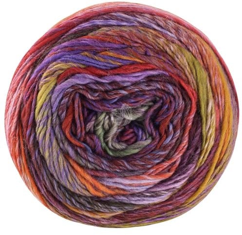 LANA GROSSA Colorissimo | Farbenfrohes Merino-Dochtgarn | Handstrickgarn aus 100% Schurwolle (Merino extrafein) | 100g Wolle zum Stricken & Häkeln | 300m Garn 214 FB 214