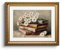 HUARCEY Leinwand Bilder mit Gold Rahmen, klein Vintage Wandbilder, Gänseblümchen und Büchern Painting, Wand Deko Wohnzimmer Schlafzimmer Arbeitszimmer, Bauernhaus Deko Aesthetic,33x40cm