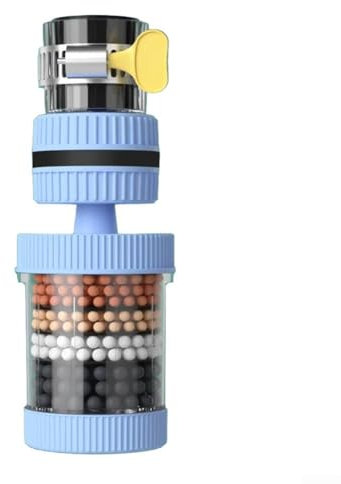 Wasserfilter für Küchenspüle, spritzwassergeschützt, Duschkopf für effektive Wasserreinigung und Einsparung (blau)