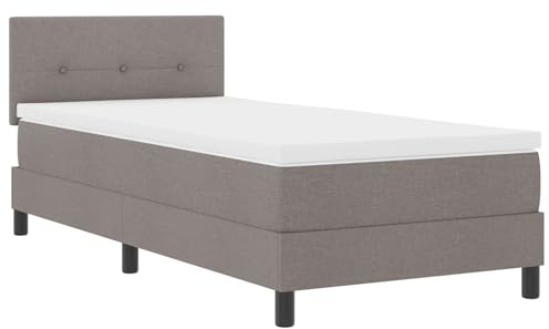 vidaXL Boxspringbett mit Matratze Hellgrau 90X190 cm Stoff langlebig kompakt stylish Bettwäsche Schlafzimmermöbel Rahmen Twin Einzelmodern
