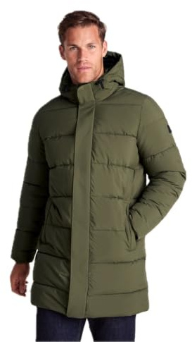 TOG24 Preece Men Longline Quilted Winter Coat Windproof Hood Rain Resistant | Insulated, Jacket, Lightweight, Zip pockets, Toggle adjusters, Layering, Winter, Outdoors, Travel
