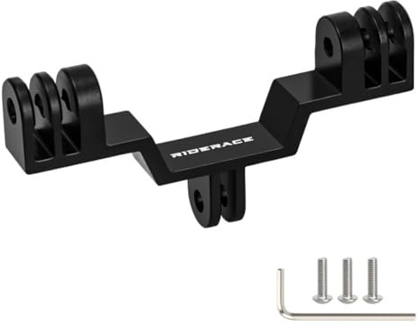 Gettimore Adapter für Fahrradkamera, Doppelhalterung, Aluminiumlegierung, CNC, 95 x 45 mm, für GoPro für Fahrradlichthalterung für Fahrradzubehör