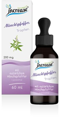 Liposomale Mönchspfeffer Tropfen hochdosiert - (6000mg Mönchspfefferextrakt pro Packung) 200mg Mönchspfeffer pro Tagesdosis - MCT Öl - Hohe Bioverfügbarkeit