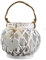 Lanterna portacandela cm17 wedding matrimoni vimini bianca Shabby chic tea light