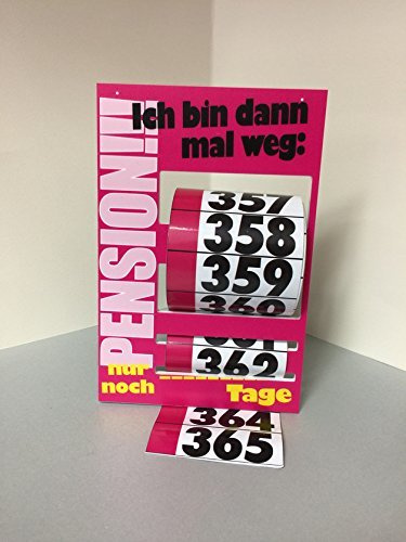 Tupf'n - Pensionskalender 365 Tage bis zur Pension, Abschneidkalender Abreißkalender Sticker Rente, Geschenk
