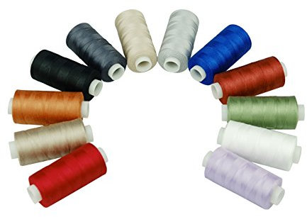 Simthread Baumwoll Nähgarn Quiltgarn für Nähen und Quilten Maschinen - 550 Yards/spule, 12 Basisfarben