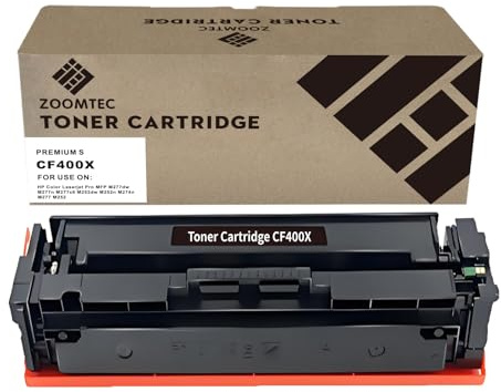 ZOOMTEC Compatible 201X CF400X Toner Cartridge Work for HP Color LaserJet Pro M252dw M252n MFP M277dw M277n M274n Printers (1 Black)