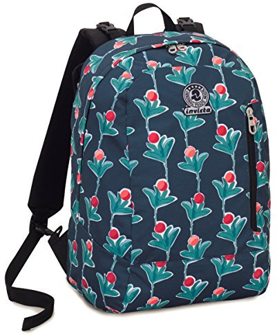 INVICTA RUCKSACK BLUE BERRY, Geräumige Schultasche für Teenager, Mädchen & Jungen, 2 wechselbare Muster, für Schule, Sport&Freizeit, Doubleface; rot/mehrfarbig