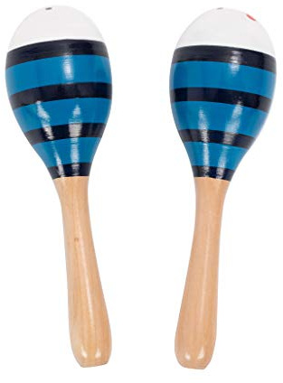 Percussion Plus PP3112 Maracas aus Holz, blau gestreift