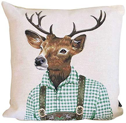 440s Mars & More Gobelin Kissen Trachten Hirsch, grün, ca. 45 x 45 cm | MM-EVKSTHG | 8716522061031