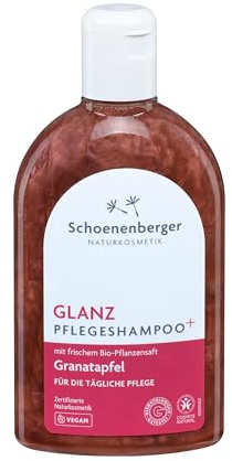 Schoenenberger Pflegeshampoo+ Glanz – für vitales und glänzendes Haar, mit Bio-Pflanzensaft Granatapfel und feuchtigkeitsspendendem Betain, zertifizierte vegane Naturkosmetik, 250 ml