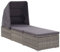 vidaXL Sonnenliege mit Sonnenschutz Auflagen Gartenliege Strandliege Relaxliege Saunaliege Gartenmöbel Liege Liegestuhl Poly Rattan Grau