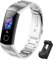 BDIG Correa Compatible para Honor Band 4 Band 5 Metal Pulsera, Pulsera de Acero Inoxidable Agradable reemplazo Correa para Honor Band 5 Band 4 (No Host),Plata