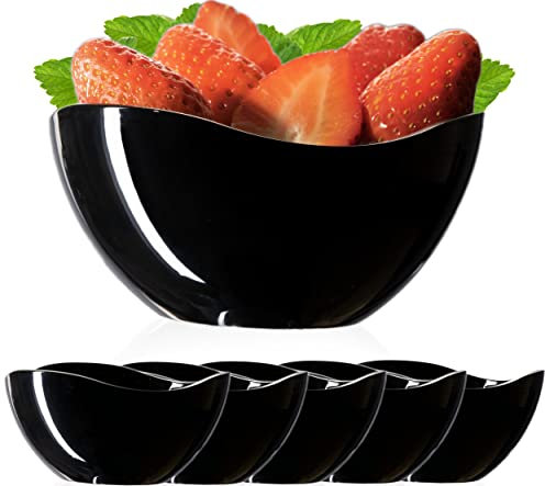 PLATINUX Snackschüssel Glasschälchen Müslischüssel Set 6x schwarz aus Glas für Chips, Eis, Salat, Dessert, Snacks bowl