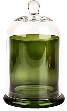 - Candele con coperchio a campana, per , in trasparente, con base per centrotavola, colore: Verde