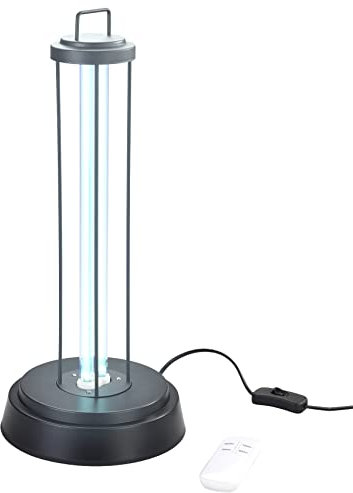 Maximex UV-Raumluft-Reiniger, energiereiches UV-C Licht reinigt Raumluft zu 99,9%, neutralisiert Bakterien, Viren & Gerüche, für Räume bis 60m³, UV Luftraumreiniger mit Fernbedienung & Timer