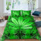 Loussiesd Marihuana-Blatt-Bettbezug-Set Cannabisblätter Bettwäsche-Set Marihuana Weed Grünes Blatt Bettwäsche 155x220cm Boho Psychedelischer Hanf Bettbezug mit 1 Kissenbezug