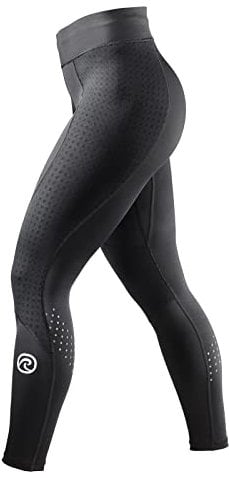 Rehband UD Runner's Knee/Thermal Zone Tights für Damen, Kompressionshose mit Wärmezonen für Laufen & Leichtathletik, verbessert Regeneration & hoher, Farbe:Schwarz, Größe:M
