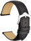 WOCCI 20mm Vintage Leder Uhrenarmband mit Konische Schnalle, Ersatz Armbanduhr (Schwarz)