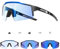 KAPVOE Photochromatische Selbsttönend Fahrradbrille TR90 Rahmen für Herren Damen Klar Sportsonnenbrille Sport Radfahren MTB Radbrille Fahren Sportbrille Baseball Laufen Blau Schwarz 07