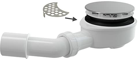 AlcaPlast A491CR Ablaufgarnitur Dusch Ablauf Siphon ø 90mm Abfluss | inkl. Haarsieb