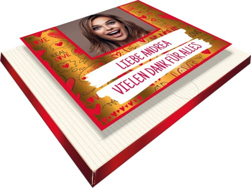 Schokoladenetikett personalisiert mit Foto & Text | passend für Merci Finest Selection | Goldeffekt-Folie | Premium Aufkleber (Layout 1)