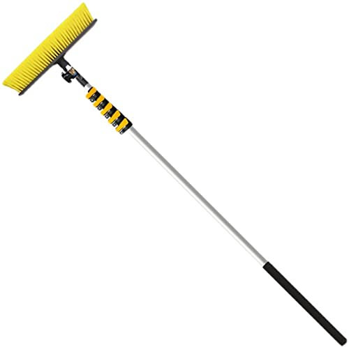 MMOU Photovoltaik Reinigungsbürste, 40 cm Wasserspray-Photovoltaik-Reinigungsbürste, Teleskopstange aus Aluminium, Reinigung von Solar-PV-Modulen (Size : Faucet Style 4.8m(16ft))