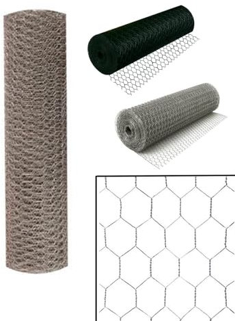 Jardin202 - Malla Hexagonal Galvanizada para Cercados | Ideal para Jardín y Protección de Animales | Rollos de 0,5x10m, 1x10m, 1x25m y 1x50m | 25mm 1x50m (Plata)
