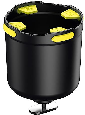 Multi-Functional Kayak Cup Holder with Rubber Tab, Kayak Water Bottle Holder Drink Holder, Phone Holder, Lures Storage, Kayak Track Mount Install, Kayak Accessories for Fishing (Yellow)