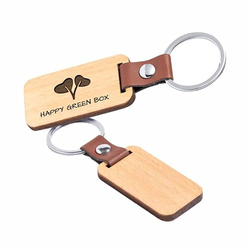 Porte clé personnalisé Mabouteille.fr® - Porte clé original en bois avec gravure laser [ Porte clef personnalisable ] (Rectangle)