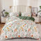 Luofanfei Bettwäsche 135x200 Blumen Weiß Grün Blumenmuster Pflanzen Sommer Wende Bettwäsche Set Floral Bunt Microfaser Bettbezug Einzelbett 135 x 200cm und Kissenbezug 80x80 cm mit Reißverschluss